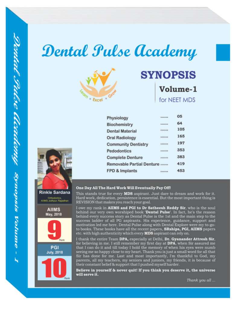 Dental Pulse Academy Synopsis Book Volume 1 cover